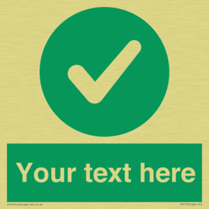 Custom green background, green circle with tick